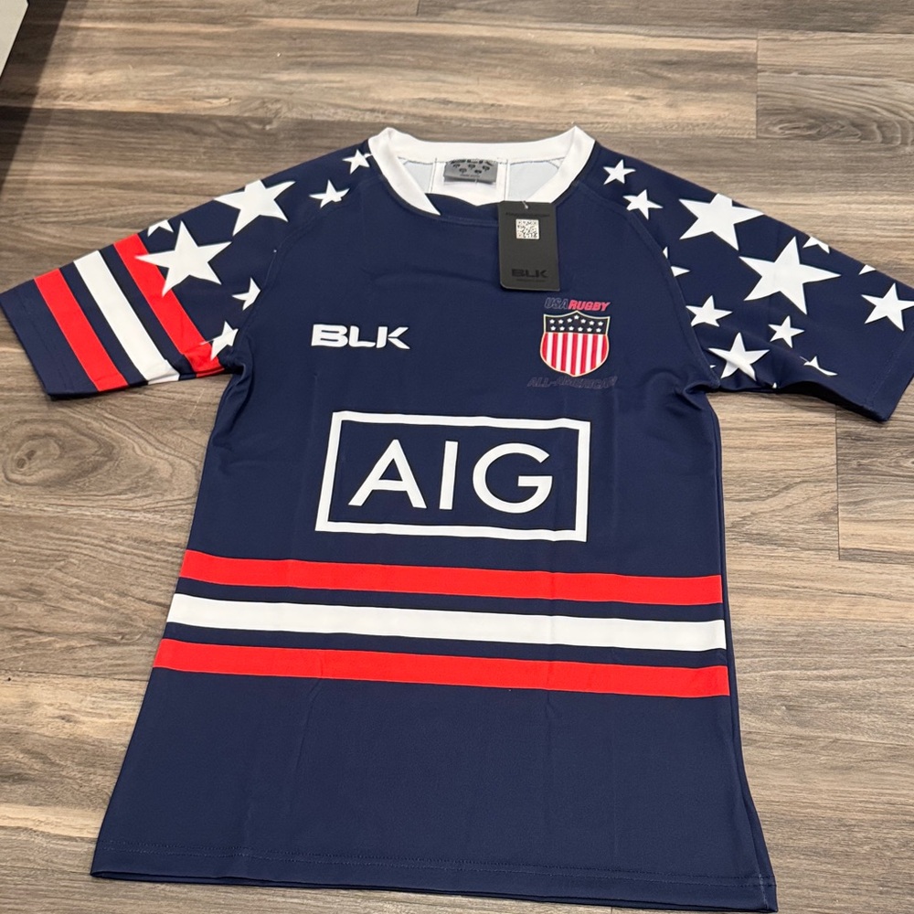 Navy Rugby Shirt with Stars and Stripes